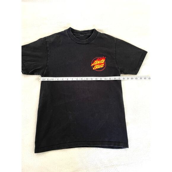 Santa Cruz Flame Dot Logo Black Skate T-Shirt Size M - Picture 3 of 6